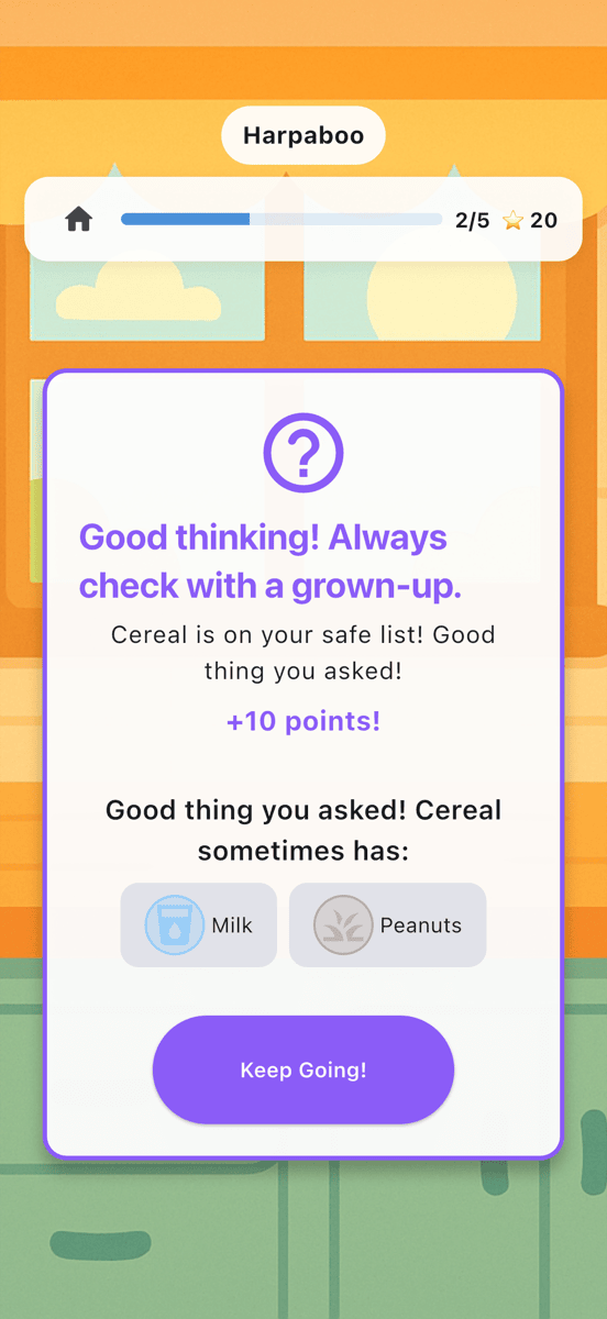 Harpaboo allergen reveal screen