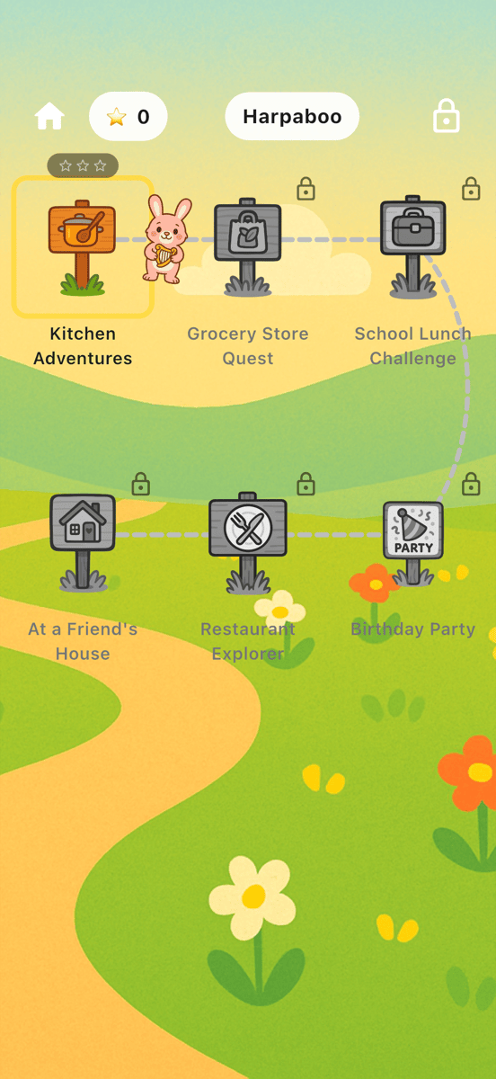 Harpaboo world map screen